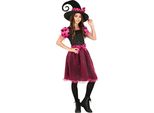 Guirca Costume Da Strega Rosa Per Bambina 5-6 Anni 5-6 Anni