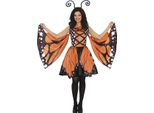 Farfalla Costume Carnevale Elegante Fiaba Fantasia Incantevole Animali Costume Ala Vestito Carnevale Festoso Creativo Sera Accento Mistico, Taglia: 36 - 38 (S) Colore: Arancione