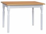 Tavolo Bianco Ii In Legno Di Pino Massiccio Con Piano Di Colore Ontano 130 X 70 Cm