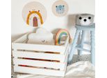 Creative Deco Set 3 X Cassetta In Legno Bianca | 50 X 40 X 30 Cm | Cassetta Stile Vintage Shabby Per La Decorazione Diy | Porta Oggetti Portafrutta