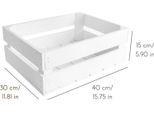 Creative Deco Set 3 X Cassetta In Legno Bianca | 40 X 30 X 15 Cm | Cassetta Stile Vintage Shabby Per La Decorazione Diy | Porta Oggetti Portafrutta