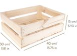 Creative Deco Set 3 X Cassetta In Legno Naturale | 40 X 30 X 15 Cm | Cassetta Stile Vintage Shabby Per La Decorazione Diy | Porta Oggetti Portafrutta