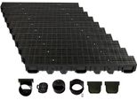 Canale Di Drenaggio Altezza 115 Mm Plastica 10 M, Griglia Longitudinale, Nero