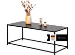 Tavolino Di Design Industriale Eluno In Metallo Nero 110 X 41 X 50 Cm
