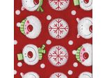 Carta Da Regalo Per Natale, Pupazzo Di Neve E Orso Polare, Rosso, 0,70 X 10 M