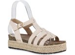 Van Hill Sandali Con Plateau Da Donna Scarpe Con Suola Profilata 840920, Colore: Beige, Misura: 37