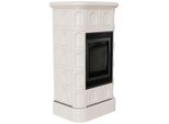 Caminetto In Acciaio Kratki Blanka 8 Kw Ø 160 Crema Piastrelle Nero Thermotec
