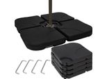 Supporto Per Ombrellone Riempibile Con Acqua O Sabbia Peso Dell'ombrellone 60 L Base Quadrata Nero 23797