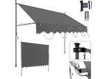 Clanmacy Tenda A Morsetto Con Led Tenda Senza Foratura Tenda Da Sole Per Balcone Regolabile In Altezza Tenda Da Sole Per Balcone 300Cm Grigio