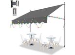 Clanmacy Tenda A Morsetto Con Led Tenda Senza Foratura Tenda Da Sole Per Balcone Regolabile In Altezza Tenda Da Sole Per Balcone 400Cm Grigio