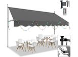 Tenda Da Sole Hengda Con Led Senza Forature Tenda Da Sole Regolabile In Altezza Per Balcone Tenda Da Sole Per Balcone 400 Cm Grigio