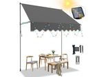 Jopassy Tenda Da Sole Con Led Senza Foratura Tenda Da Sole A Morsetto Tenda Da Sole Per Balcone Terrazza 300Cm Grigio