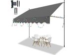 Jopassy Tenda A Morsetto Con Led Tenda Senza Foratura Tenda Da Balcone Regolabile In Altezza Tenda Da Sole Balcone 300Cm Grigio