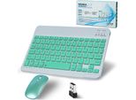 Tastiera Bluetooth Senza Fili, Tastiera Senza Fili Con Mouse Mini Tastiera Ultrasottile Wireless Mouse Per Ipad, Mac, Computer Portatile, Tablet, Surface, Telefono, Windows