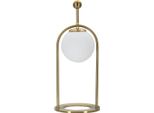 Mauro Ferretti Lampada Da Tavolo Glamy Arc E14 Ø 21X50 Cm Oro Bianco