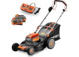 Fuxtec Tagliaerba A Batteria 40V (2X20V) E2RM46 Semovente, Mulching E Scarico Laterale - Set Batterie 2X4Ah E Caricatore - Taglio 46Cm