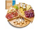 Tagliere Per Formaggi E Set Di Coltelli Per Formaggio – Tagliere In Legno Per Aperitivo Formaggio O Salumi – Set Aperitivo Accessori