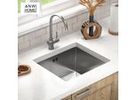 Lavello Cucina Inox 304 Nano Silver 49X44 Cm – Sottotop/Incasso, Vasca Profonda, Satinato