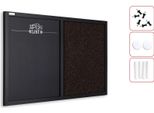 Lavagna Magnetica E In Sughero 60X40 Cm Marrone/Nera Combi Cornice In Legno Laccato Nero + Accessori