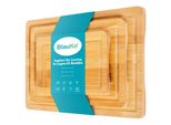 Blauke® Set Di Taglieri In Bambù - Set Di 3 Taglieri In Legno - Tagliere Per Il Pane, Tagliere Per La Colazione, Tagliere Da Portata In Legno - Taglieri Da Cucina In Bambù