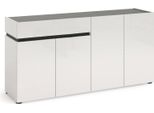 Dmora Credenza Beinette 42X160X80H Cm Bianco Lucido, Un Cassetto 4 Vani Italy