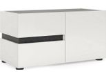 Dmora Mobile Da Ingresso Seul 38X80X42H Cm Bianco Bianco Lucido, 2 Vani Un'anta Italy