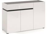 Dmora Credenza Bajardo 42X120X80H Cm Bianco Lucido, Un Cassetto 4 Vani Italy