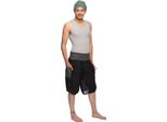 Haremshose Shorts Bermuda Jogginghose Sweathose Freizeithose Trainingshose Gesmokt Varkala Herren, Schwarz