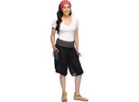 Haremshose Shorts Bermuda Jogginghose Sweathose Freizeithose Trainingshose Gesmokt Varkala Damen, Schwarz