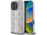 Guess GUHMP16XP4RPSP Custodia Rigida Per Apple Iphone 16 Pro Max 4G Con Strisce Stampate Magsafe Rosa