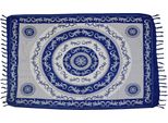 Sarong Pareo Gonna Avvolgente Telo Mare Stola Scialle Sciarpa Costume Da Bagno 140X120 Cm, Blu