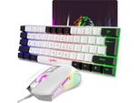 Tastiera E Mouse Da Gioco, Tappetino Per Mouse Rgb+ A 61 Pulsanti, Plug And Play, Tastiera Meccanica Rainbow Led Gaming 3600 Dpi, Per PS4 PS5 Pc
