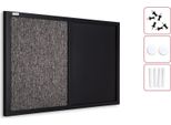 Lavagna Combi Per Gesso Magnetica E In Feltro 60X40Cm Con Cornice In Legno Laccato Nero