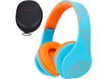 Cuffie Powerlocus Per Bambini Bluetooth Con Limitazione Del Volume A 85 Db, Pieghevoli Con Custodia Per Il Trasporto, Cuffie Over Ear Wireless E Cavo Con Microfono