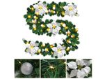 Clanmacy 270Cm Ghirlanda Di Natale Con 50 Led Luci Fiabesche Ghirlanda Di Abete Decorazione Di Natale, Argento