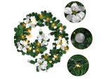 Jopassy Decorazione Ghirlanda Natalizia Ghirlanda Di Abete Decorazione Natalizia Interna Ed Esterna Ghirlanda Artificiale 2,7 M 50 Led Con Argento Decorativo