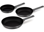Berlinger Haus Set Di 3 Padelle In Alluminio Forgiato Antiaderente Con Manico Ergonomico, Pentole Per Induzione, , Collezione Antracite