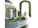 Tolletour Ghirlanda Natalizia Ghirlanda Di Abete Decorazione Natalizia Interna Ed Esterna Ghirlanda Artificiale 5M 100 Led Con Decorativo + Telecomando