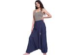 Haremshose Pumphose Aladinhose Pluderhose Yoga Goa Sarouel Baggy Freizeithose Singharaja Damen, Blau