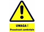 Attenzione ! Spazio Chiuso - Cartello 225X275 Cartello Di Avvertimento Segno Cartello In Pvc