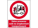 Divieto Di Trasporto Di Persone Su Mezzi Di Trasporto Cartello In Pvc 225X275 Segno