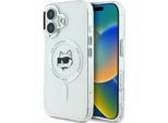 Karl Lagerfeld Klhmp16Mhlschh Iphone 16 Plus 6.7 BiałY/Bianco Custodia Rigida Iml Metallo Testa Choupette Magsafe