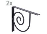 Alberts 869670 Mensole Vicky, Una Coppia, Mensole In Coppia O Singolarmente, Nero, Dimensioni 250 X 305 X 30 Mm