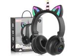 Cuffie, Cuffie Per Bambini Wireless/Cablate Per Bambine Con Luce Led, Cuffie Per Bambini Over Ear Con Microfono E Slot Per Schede Sd