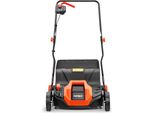 Arieggiatore Scarificatore Elettrico Fuxtec EV320ECO 1300W Di Potenza, Larghezza Di Lavoro Di 32 Cm E Regolazione Profondità Da -12 A +10 Mm, Raccoglitore D'erba Da 40 Litri