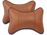 2 Pezzi Auto Poggiatesta Sedile Testa Collo Cuscino Traspirante Confortevole Cuscino Pad Marrone