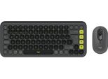 Logitech Pop Icon Combo - Senza Fili - Bluetooth - Interruttore A Forbice - Qwerty - Grafite - Verde - Mouse Incluso