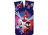 Marvel Spidey Amazing Friends Spider-Man, Biancheria Da Letto Per Bambini, Biancheria Da Letto Per Bambini, Spin, Spidey E Ghost-Spider, Piumino 100 X 135 + Cuscino 40 X 60 Cm 100% Cotone