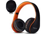 Cuffie Bluetooth Wireless 5.0 Over-Ear, Cuffie Over Ear Con Microfono, Suono Basso Stereo Migliorato, Cuffie Pieghevoli Per Iphone, Android, Pc