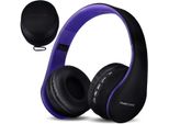 Cuffie Bluetooth Wireless 5.0 Over-Ear, Cuffie Over Ear Con Microfono, Suono Basso Stereo Migliorato, Cuffie Pieghevoli Per Iphone, Android, Pc